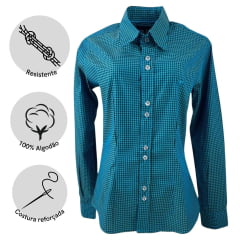 Camisa Feminina Laço Forte Manga Longa Verde - Ref. 3107