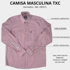 Camisa Masculina TXC Custom Manga Longa xadrez Ref. 29031L