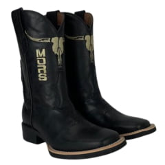 Bota Texana Masculina Moiadeiros Fossil Preto - Ref. 1913