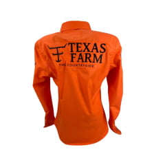 Camisa Feminina Texas Farm Laranja Com Bordado  - Ref.CAP003