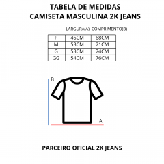 Camiseta Masculina 2K Jeans Preto Ref:0012