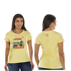 Camiseta Feminina Ox Horns T Shirt Manga Curta Amarela Ref: 6382