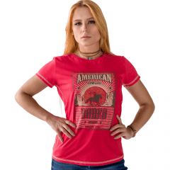Camiseta Feminina Miss Country American Goiaba Ref: 827