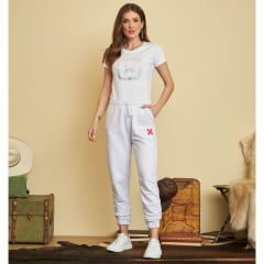 Camiseta Feminina TXC Custom Estampada Branco - Ref. 50455
