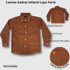 Camisa Xadrez Laranja Infantil Laço Forte - Ref.171013
