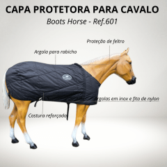 Capa Preta Protetora Boots Horse Para Cavalo - Ref. 601