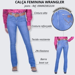 Calça Jeans Feminina Wrangler Delavê Boot Cut Ref. 09MWZIB32