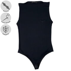 Body Preto Feminino Manga Canoa Os Moiadeiros - Ref.BF72