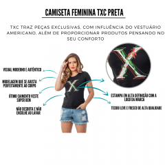 Camiseta Feminina TXC Custom Preta - REF:50229