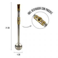 Bomba de Chimarrão Grande Bortonaggio 24 cm - Ref. DAP252CA