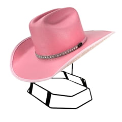 Chapéu Country Dallas Arizona Rosa Com Glitter - Ref. 15000