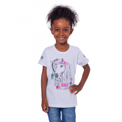 Camiseta Infantil Menina Ox Horns Horse Branco Ref: 5106