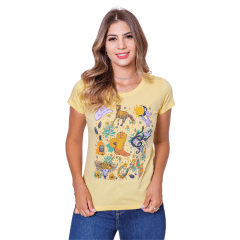 Camiseta Feminina Ox Horns Far West Amarelo Ref: 6251