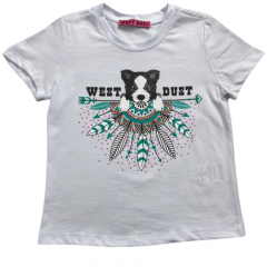 Camiseta Infantil West Dust Branca Baby Look - REF: BL.27076