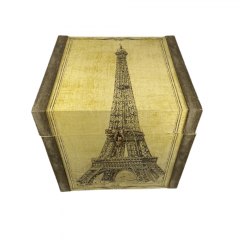 Baú Decorativo Paris Eiffel 56x53x50 cm - Ref. 11162