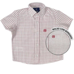Camisa Xadrez Infantil Txc Branca Manga Curta - Ref.2725CI