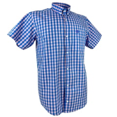 Camisa Masculina TXC Manga Curta Xadrez Azul Ref. 29065C