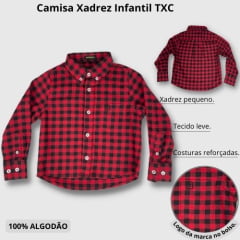 Camisa Xadrez Vermelho Infantil TXC Manga Longa - Ref.2975Li