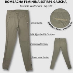 Bombacha Feminina Estirpe Gaúcha Percanta Verde Claro R.516