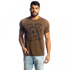 Camiseta Masculina Estanciero Marrom Ref: 4163A-040