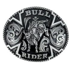 Fivela Unissex Master Western Bull Rider Prata Ref: 582