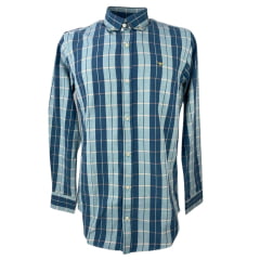 Camisa Masculina Os Moiadeiros M.L Xadrez Azul - Ref.2209