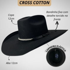 Chapéu Country Pralana Cross Cotton ||| Aba12 Preto R:12645