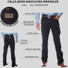 Calça Masculina Wrangler Jeans 13M Western Ref.13MWEBK36PR