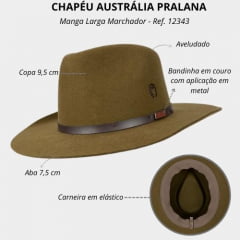 Chapéu Pralana Austrália Mangalarga Aba 7.5 Pino - Ref.12343
