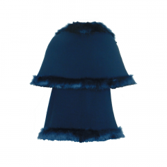 Capa Feminina de Pele Oldoni Azul Marinho  Ref:  P6604