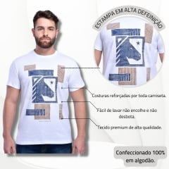 Camiseta Masculina BF///MS Decore Stamp Branca -  Ref.CM528