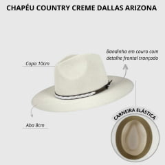 Chapéu Social Dallas Arizona Australiano Creme - Ref. 15002