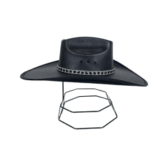 Chapéu Country Mundial Dakota Preto Branco Strass Aba 12