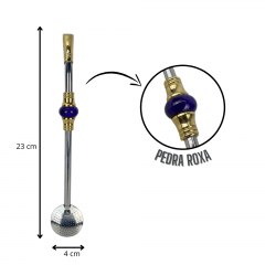 Bomba de Chimarrão Bortonaggio com Pedra - Ref. D207 Várias Cores