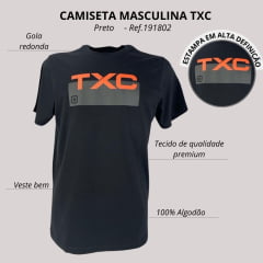 Camiseta Masculina TXC Custom Manga Curta Preta Ref.191802