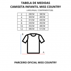 Camiseta T Shirt Infantil Miss Country Goiaba Ref.: 0705