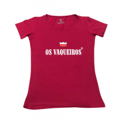Camiseta Feminina Os Vaqueiros Tshirt Bordô - Ref.: V19062