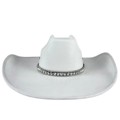 Chapéu Country Mundial Dakota Branco Com Strass - Ref. 289