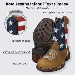 Bota Texana Infantil Texas Rodeo Crazy Mostarda - Ref. TR222