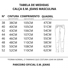 Calça Masculina E. M Jeans de Trabalho