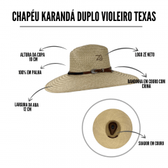 Chapéu Karandá Duplo Violeiro Texas III Zé Neto