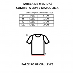 Camiseta Masculina Levi's Branca- REF: PC9-LB001-0222