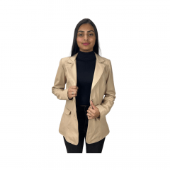 Blazer Feminino Badana Couro Pelica Ref.1038PMP - Escolha a cor