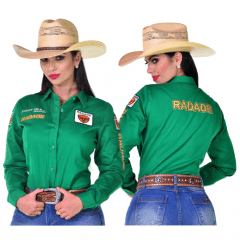 Camisa Feminina Radade Brands Bordada Verde Ref. 0973