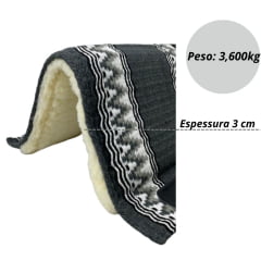 Manta Cinza Estampa Navajo Boots Horse - Ref.1803