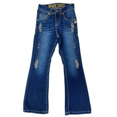 Calça Jeans Infantil Bordada West Dust Bootcut Ref. CL28535