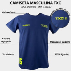 Camiseta Masculina TXC Custom Manga Curta Marinho Ref. 191295