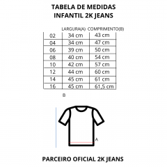 Camiseta Infantil 2K Jeans Cinza Ref:0019