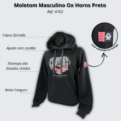Moletom Masculino Ox Horns Preto Ref. 4162