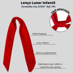 Lenço Lunar Infantil Poliester Vermelho Liso 57X57 Ref: PPL